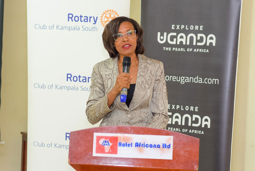 Uganda Tourism Board (UTB) chief executive officer, Lilly Ajarova urges Rotarians to invest in tourism